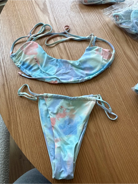 Other - Pastel Tie-Dye Bikini Set - Sky Blue & Peach